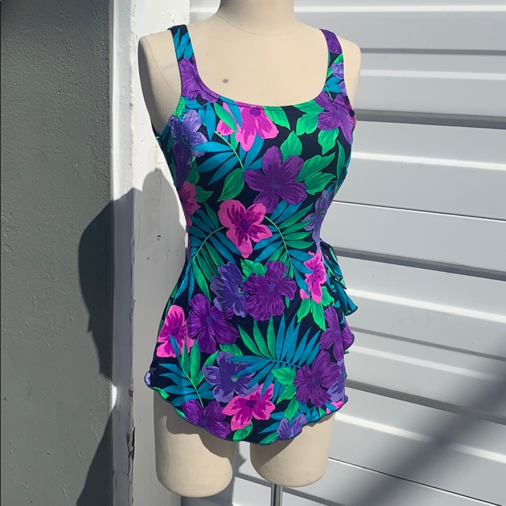 Vintage floral bathing suit swimsuit